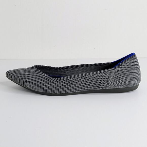 Rothy's The Point Gray Ballet Flats 7 Sustainable Slip On Capsule Wardrobe - Picture 8 of 13